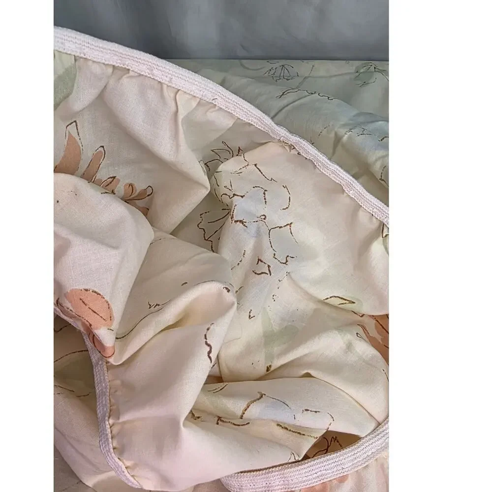 Vintage Twin Sheet Set Flat Fitted Sheets Floral Cottagecore No Pillowcases